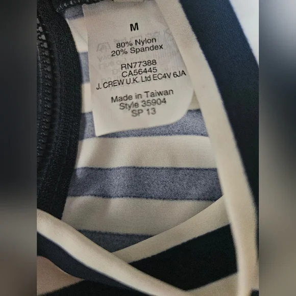 J. CREW Long Sleeve Classic Navy Blue Stripe Rash Guard | SZ M - Picture 10 of 11